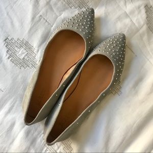 J. Crew Amelia suede studded pointed toe flats